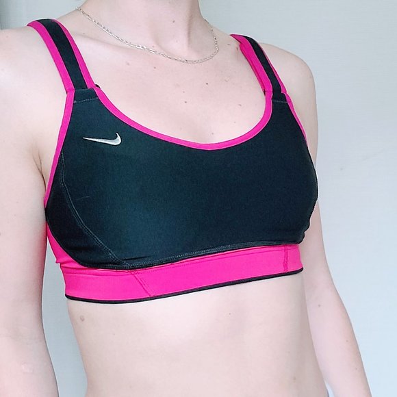 Nike Dri-Fit Swift Black / Pink High Impact Support Sports Bra Size Small - Picture 10 of 14